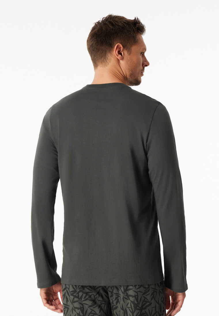 Shirt langarm Knopfleiste dunkelgrün - Mix+Relax