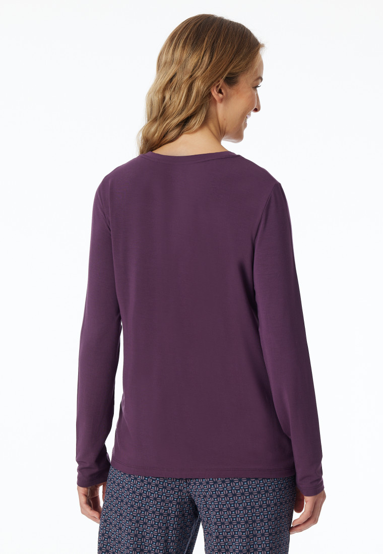 Shirt long-sleeve round neck plum - Mix+Relax