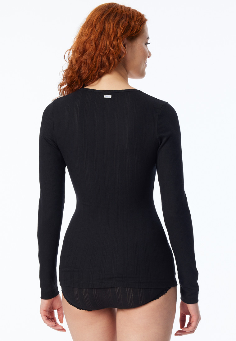 Shirt long-sleeved black - Revival Agathe