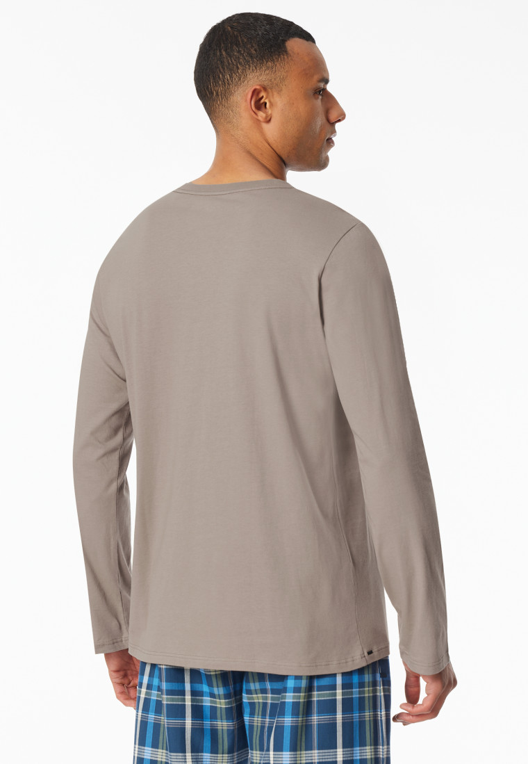 Shirt langarm V-Ausschnitt clay - Mix+Relax