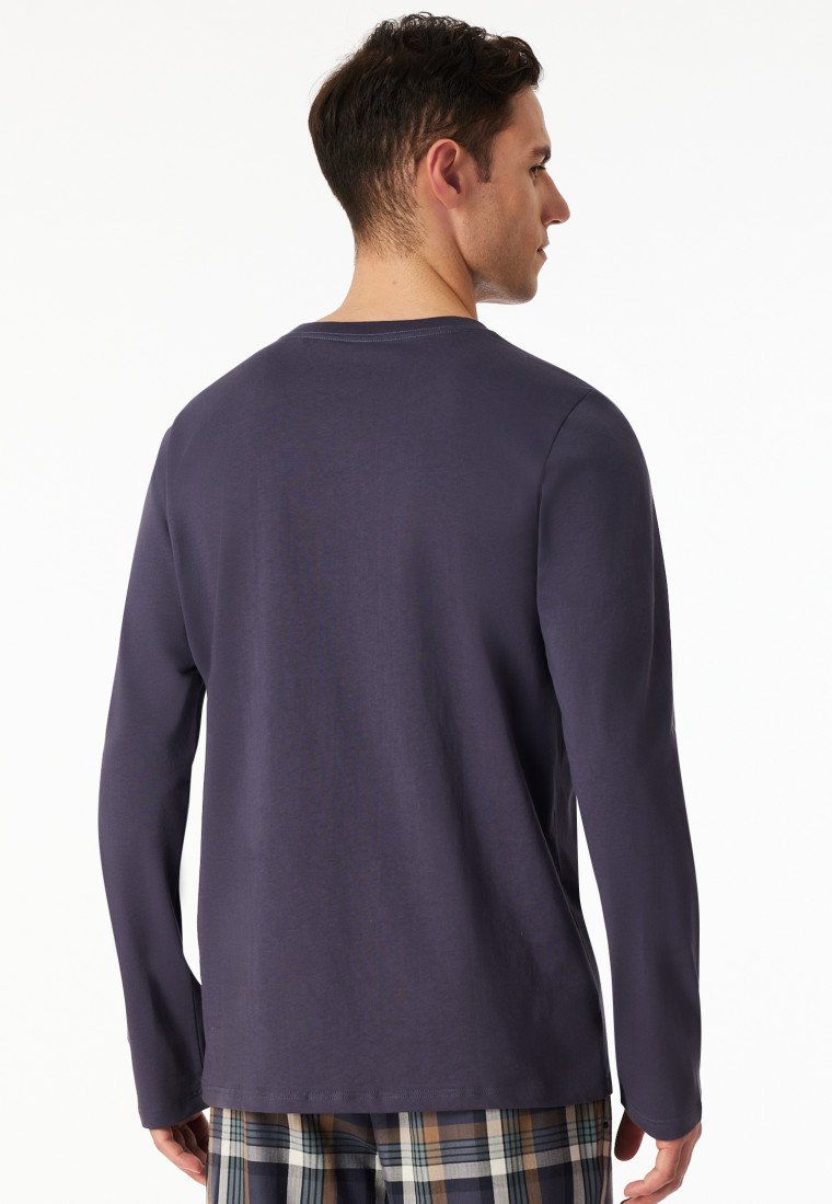 Maglietta manica lunga scollatura a V grafite - Mix+ Relax