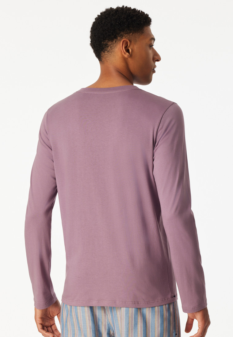 Shirt langarm V-Ausschnitt lila - Mix+Relax