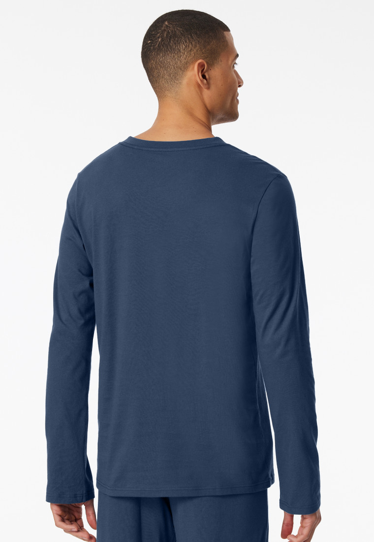 Shirt langarm V-Ausschnitt royal - Mix+Relax