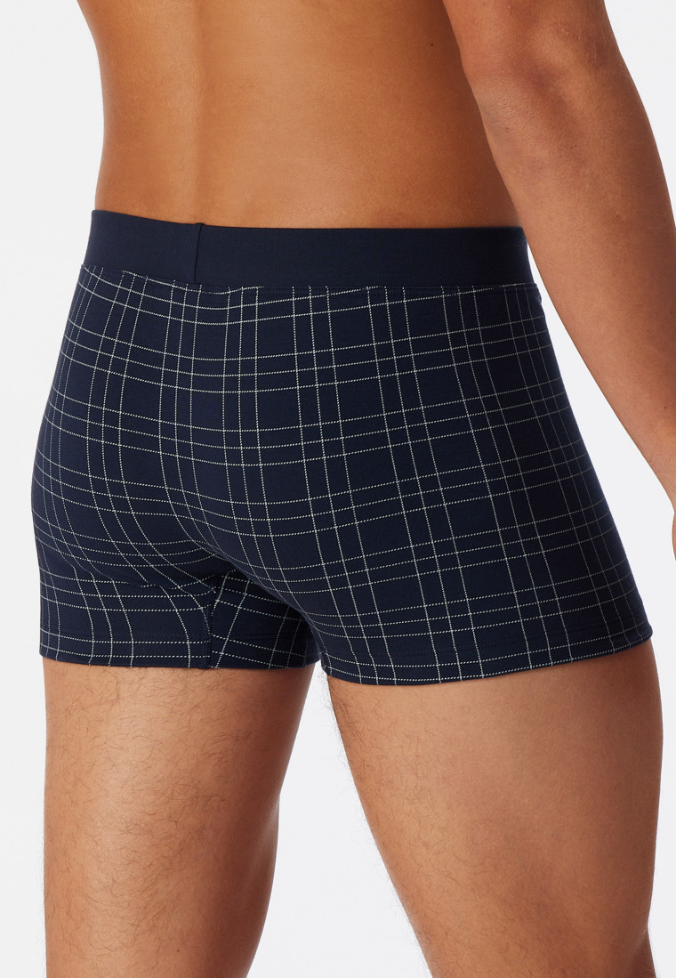 Shorts Feininterlock gemustert nachtblau/weiß - Fine Interlock