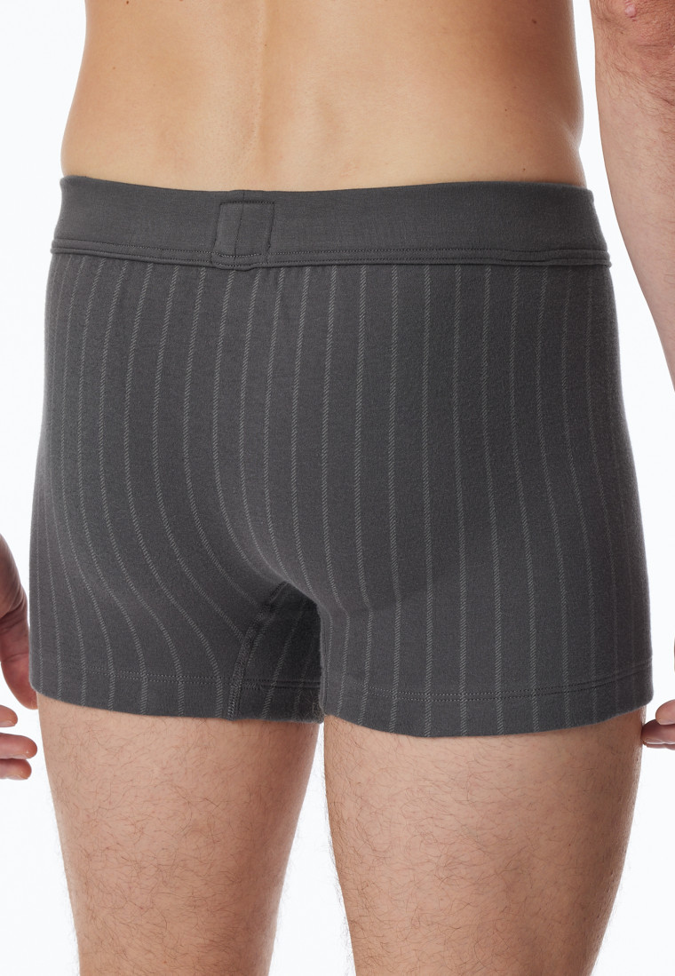 Shorts gestreift anthrazit - Fine Interlock