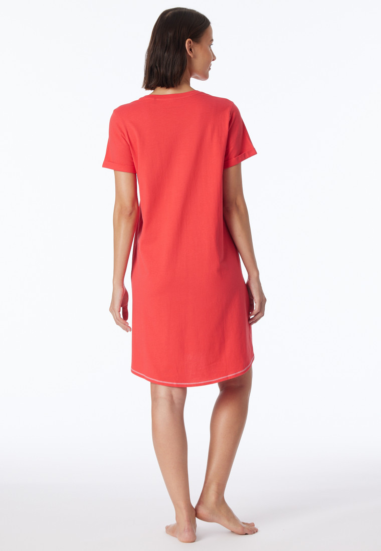 Sleepshirt short sleeve print red - Casual Essentials