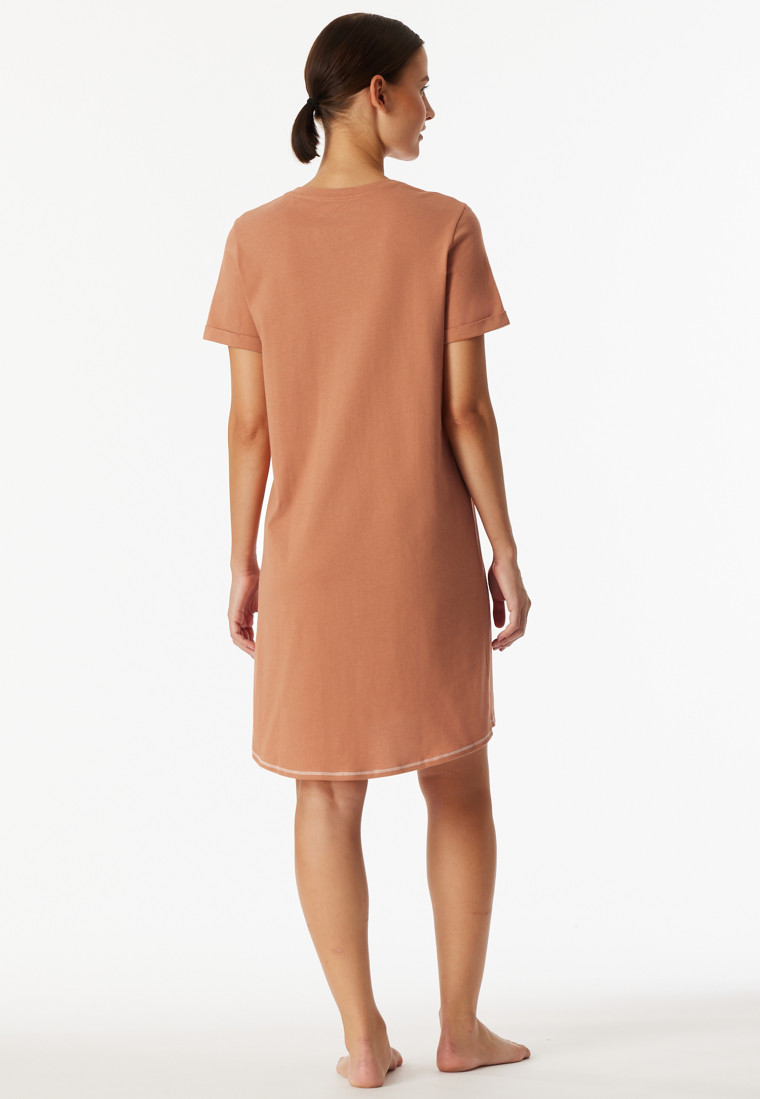 Sleepshirt kurzarm Schneeflocke rost - Casual Essentials