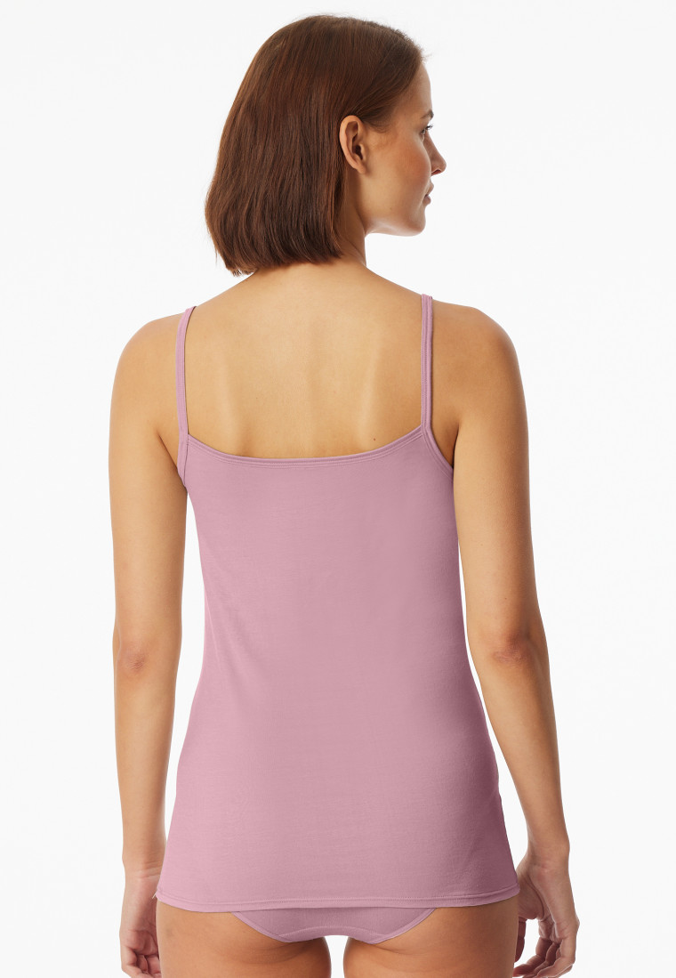 Spaghetti tops 2-pack rosewood/cream - Modal Essentials