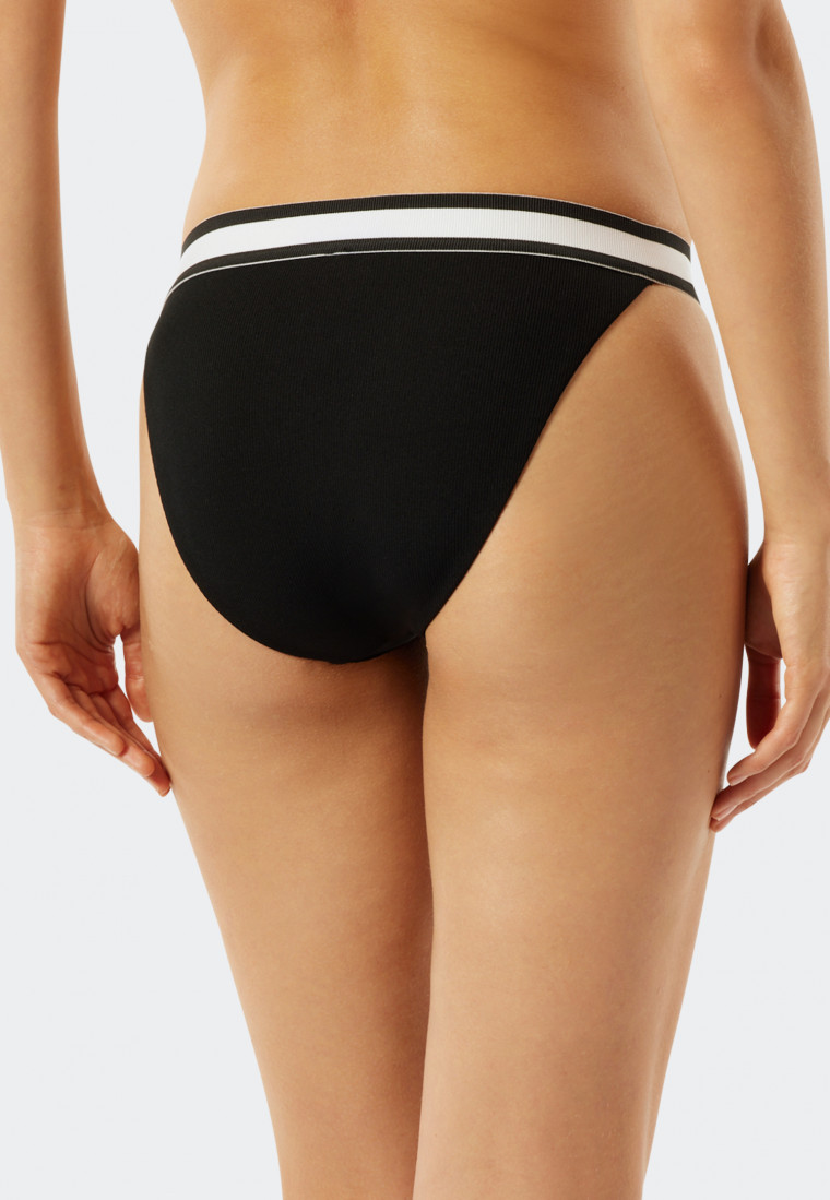 Slip Tai foderato per bikini con elastico in vita, nero - California Dream