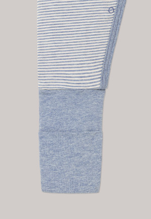 Baby pajamas long organic cotton Natural Dye vario button placket stripes fox blue - Natural Love