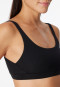 Bralette in cotone biologico a doppia costa, nero - Pure Rib