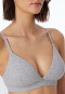 Soft-BH Doppelripp herausnehmbare Pads grau meliert - Pure Rib