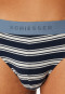 Rio-Slips 3er-Pack Organic Cotton Webgummibund uni/gestreift dunkelblau - 95/5