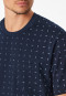 Short pyjamas with dark blue patterned chest pocket - Comfort Essentials