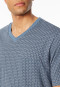 Camicia da notte a maniche corte a corte in Organic Cotton con scollatura a V e tasca sul petto grafite - Comfort Nightwear
