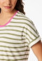 Sleep shirt short sleeve stripes lime - Casual Essentials