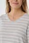 Long-sleeved sleep shirt stripes silver-grey mottled - Casual Essentials