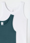 Tanktops 2er-Pack grün/ weiß - 95/5