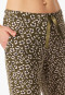 Hose lang Bündchen Blumen Leoparden oliv - Mix+Relax