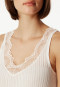Strap top fine rib needle out structure lace off-white - Revival Marie