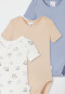 Bodies short sleeves 3-pack fine rib cars multi-colored - Natural Love