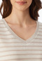 Maglietta a maniche corte in lino e cotone organico a strisce off-white - Mix+ Relax