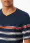 Schlafanzug kurz Ringel nachtblau - Casual Nightwear