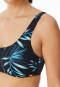 Bustier bikini top jersey recycled palm trees multicolor - aqua