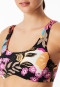 Bustier-Bikini-Top Jersey Blumen multicolor - Aqua