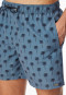 Swim shorts woven fabric recycled palm trees atlantic blue - Aqua
