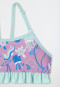 Bikini bustier en tricot recyclé SFP 40+ animaux marins volants baie - Aqua
