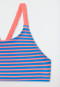Bikini in tessuto a maglia riciclato SPF40+ strisce aquarium - Ciano