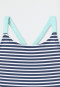 Maillot de bain tricot recyclé SFP 40+ rayures white&stripes - Aqua