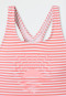 Maillot de bain tricot recyclé SFP 40+ sport scolaire rayures rose - Aqua