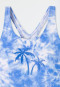 Maillot de bain tricot recyclé SFP 40+ sport scolaire batik aquarium - Aqua