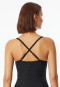 Badeanzug Jersey recycelt Streifen schwarz - Aqua