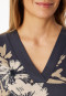 Schlafanzug lang Interlock V-Ausschnitt Blumen graphit - Comfort Interlock