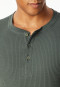 Pyjamas long jacquard button placket dark green - Modern Nightwear