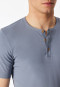 Henley a maniche corte con abbottonatura grigio-blu - Rib Essentials