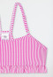 Bikini set seersucker stripes ruffles fuchsia - aqua