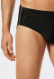 Slip da bagno con tasca zip in maglia riciclata strisce sottili nero - Nautical Casual