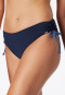 Bikini a fascia con ferretto coppe morbide spalline variabili slip midi lati regolabili blu notte - Ocean Swim