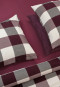 Parure de lit 2 pièces flanelle castor à carreaux bordeaux - SCHIESSER Home