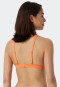 Top a triangolo per bikini con coppe removibili, spalline regolabili, a righe, arancione - Mix & Match Reflections