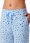 Hose lang Bündchen Blumen Leoparden hellblau - Mix+Relax