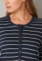 Chemise de nuit bleu nuit rayée à manches longues avec une patte de boutonnage - Original Classics