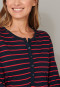 Nachthemd langarm Ringel Knopfleiste schwarz-rot - Nightwear