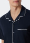 Pyjama court interlock bleu foncé - Fine Interlock