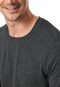 Schlafanzug Doppelripp lang dunkelgrau meliert - Modern Nightwear