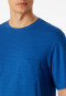 Schlafanzug kurz Brusttasche indigo gemustert - Comfort Essentials